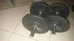 Par Mancuernas Con Topes Y discos de 5 kg cada uno