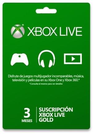 Xbox Live Gold X 3 Meses Xbox 360/one Esd Digital