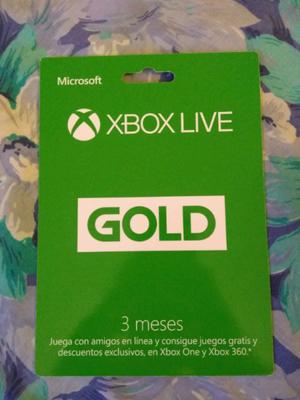 Membresía Microsoft Xbox Live Gold 3 meses