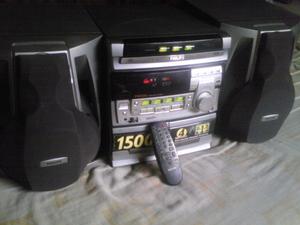 Minicomponente PHILIPS Funcionando CDs Radio y auxiliar