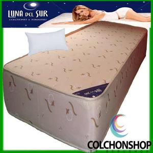 Colchon 1 Plaza Standart 19kg Densidad  +almohada