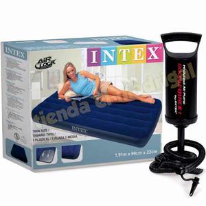 Colchon Inflable Intex 1 1/2 Plaza Y Media + Inflador