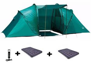 Combo Carpa 6 Personas 2 Dormi Comedor 2 Colch 2 Pl +1 Infla