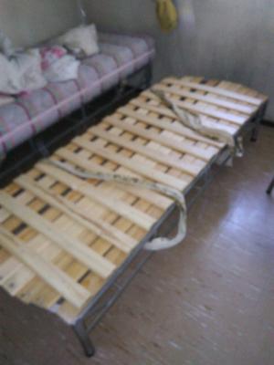 Vendo elásticos cama 1 plaza revestidas con madera