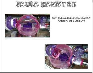 Jaula Hamster, Plástico Con Bebedero Y Comedero