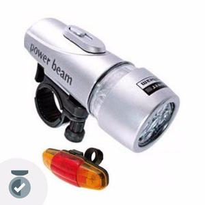 Kit Luces Luz Bicicleta Delantera Trasera 5 Led A Pilas