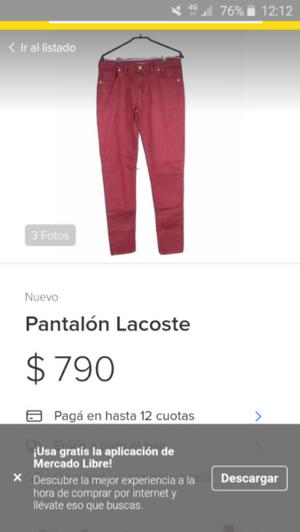 Vendo 2 pantalones lacoste nuevos