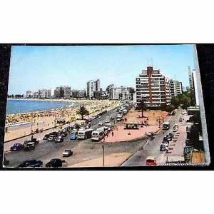 montevideo uruguay playa pocitos postal color 1963