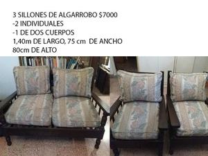 3 sillones de algarrobo