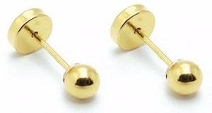 Aros Abridores Oro 18k Marca Ch Bolita 702 Joyeria Esponda