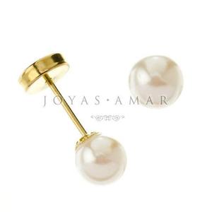 Aros Abridores Oro 18k Perla Cultivo N3 5mm Lili Garantia