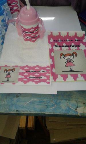 Cantimplora infantil con toallita personalizada sublimadas