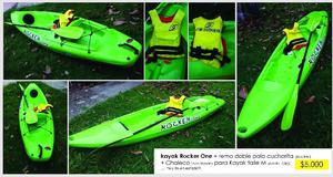 Kayak Rocker one+ Remo + Chaleco