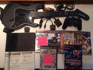 Play Station 2 + Guitarra + Juegos