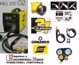 Soldadora Mig Tig Electrodo 3 En 1 Esab 200 Reg Alambre