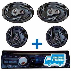 Stereo X-view 3100 Bt + Parlantes 6 + Parlantes 6x9 Combo