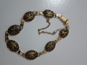 Antigua Pulsera Joya Oro Damasquino Toledo España