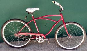 Bicicleta playera color borgoña, freno contrapedal