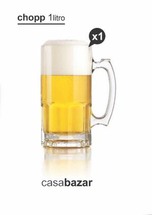 Chopp Jarro Vidrio Vaso Cerveza Fernet Crisa 1litro X1unid