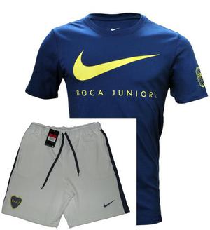 Conjunto Nike Boca Juniors Remera Y Bermuda Temporada .