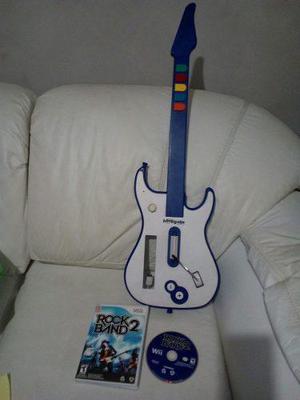 Juego Rock Band 2 Original Para Wii + Guitarra Electrica