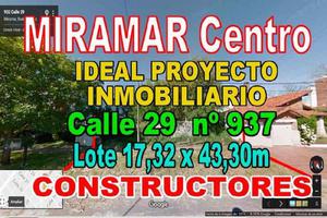 Miramar Centro TERRENO 17,32 x 43,30m calle 29 nº 937 IDEAL