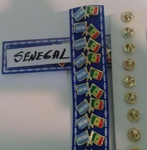 PINS BANDERA ARGENTINA CON SENEGAL DE 2 CMS