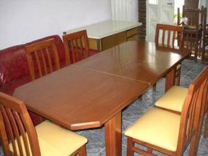 mesa de madera ochavada caoba extensible de 140 a 180 o de