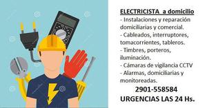 Electricista a domicilio, urgencias las 24 Hs. los 365 dias