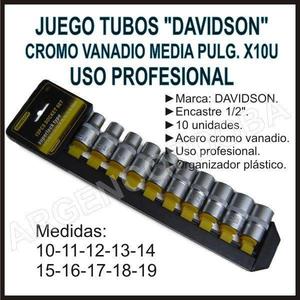 JUEGO TUBOS DAVIDSON CROMO VANADIO MEDIA PULG. X10U USO