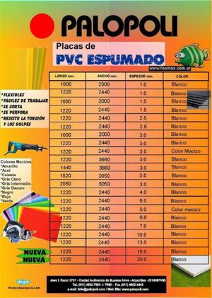 Pvc Espumado 1.22x2.44m 10mm Blanco Con Film Proteccion