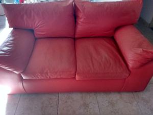 SILLON ECOCUERO ROJO 2 CUERPOS