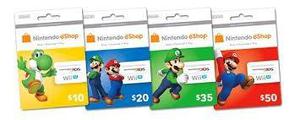 Tarjeta Card Nintendo Eshop 10 Usd Wii 3ds U Usa 2e-soft