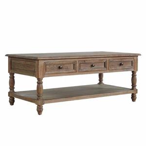 American country style wood coffee table living room