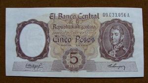 Billete de 5 pesos Argentina 1960