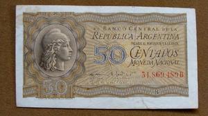 Billete de 50 centavos Argentina 1952