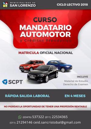 Curso MANDATARIO AUTOMOTOR en SAN LORENZO