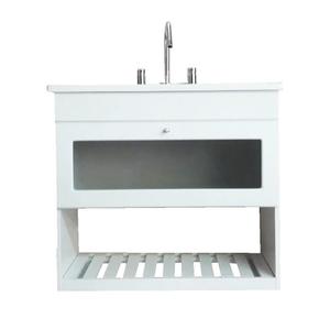 Vanitory Colgante Blanco Laqueado 80cm + Bacha Mesada