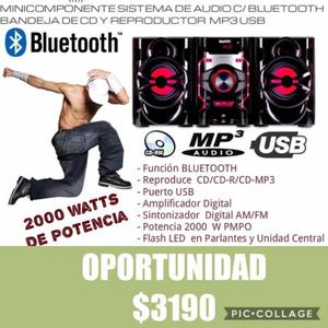 SISTEMA DE AUDIO SANYO DCG10, BLUETOOTH, USB, MPW,