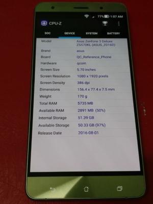 Vendo O Permuto Asus Zenfone 3 Deluxe 5.7 6ram 64rom Libre