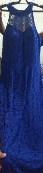 Vestido largo azul de fiesta