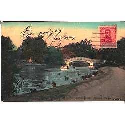 foto postal paisaje buenos aires palermo lago rosedal 1910
