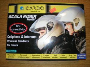 juego de dos cascos abiertos con intercomunicador cardo