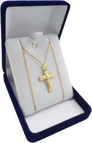 Conjunto 15 Oro Amarillo 18k Cadena Y Cruz Cristo J Esponda