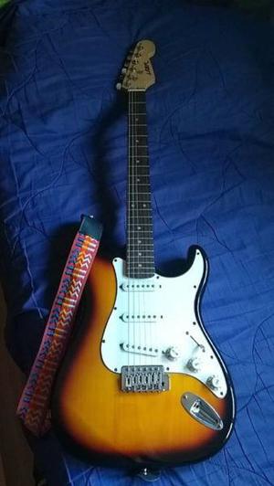 Guitarra stratocaster lazer Amplificador 15W Funda Cable