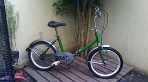 bicicleta plegable verde rodado 16 para hasta 1,65 mts.