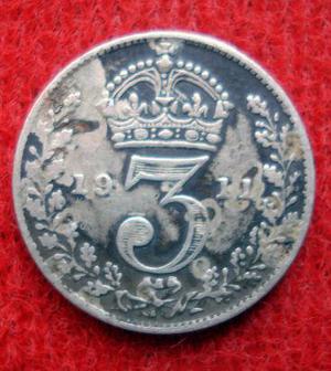 moneda de plata 3 peniques de 1911 inglatera