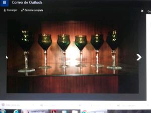 6 copas de vidrio verdes
