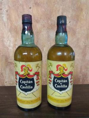 Antigua Botella Cordial Capitán De Castilla, Cerrada C/u