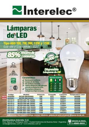 Lamparas led Interelec 9w $350 x 10 unidades